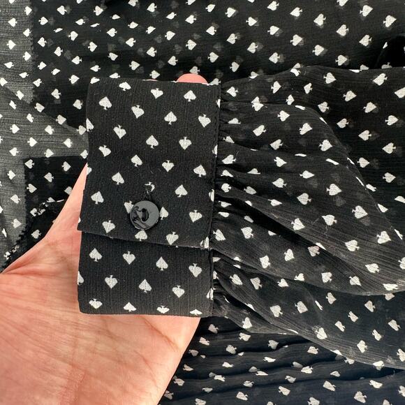 L’AGENCE Tabitha ruffle Blouse spades print pattern NEW XS - Picture 10 of 12